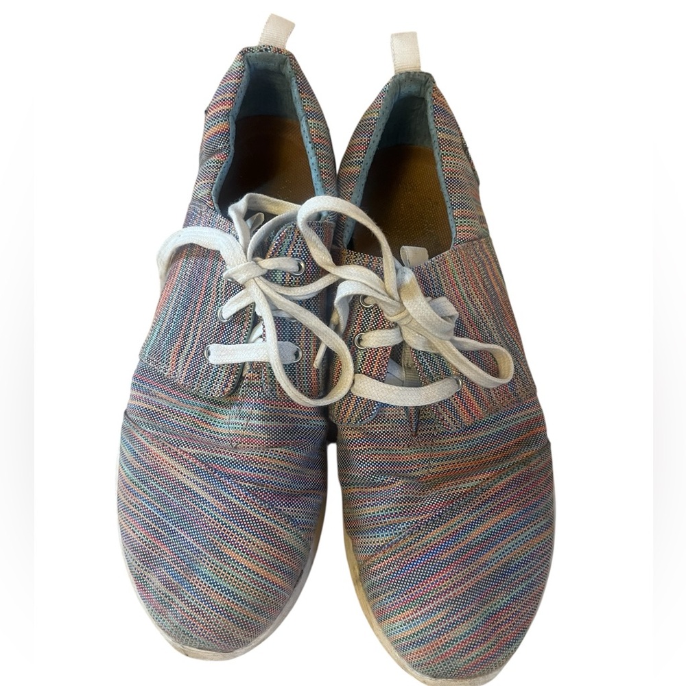 Toms Space Dye Del Rey Multicolor Lace Up Lightweight Casual Sneakers Size 9